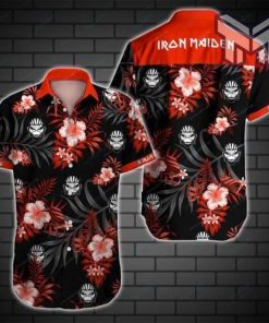 Iron Maiden Rock Band Music Hawaiian Graphic Print Short Sleeve Hawaiian Casual Shirt Type01