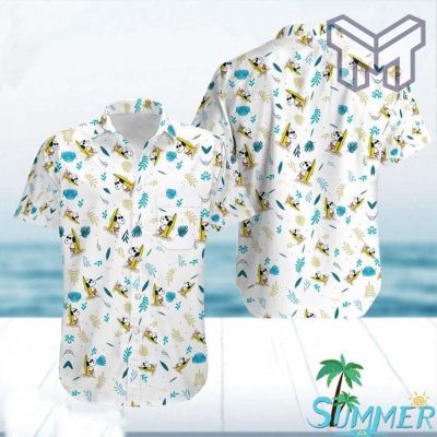 Island Snoopy Summer Aloha Hawaiian Graphic Print Short Sleeve Hawaiian Casual Shirt