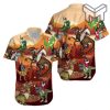 Jesus Rides A Dinosaur Hawaiian Graphic Print Short Sleeve Hawaiian Casual Shirt