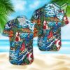 Jesus Surfing On Island Hawaiian Graphic Print Short Sleeve Hawaiian Shirt