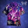 Let's Rock Astronaut Tropical Hawaiian Graphic Print Short Sleeve Hawaiian Shirt