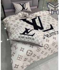 Louis Vuiton Clasic Logo Luxury Brand Bedding Set Home Decor