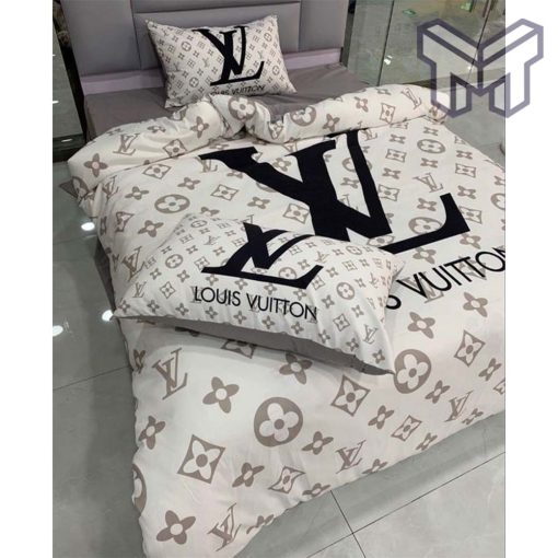 Louis Vuiton Clasic Logo Luxury Brand Bedding Set Home Decor