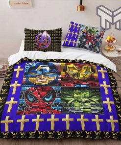 Louis Vuitton Avenger Luxury Brand High-End Bedding Set LV Home Decor