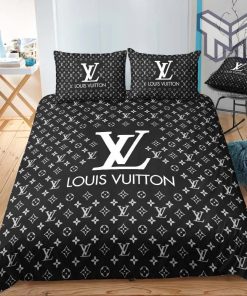 Louis Vuitton Bedding Set-Louis Vuitton Black Bedding Set-Home Decor