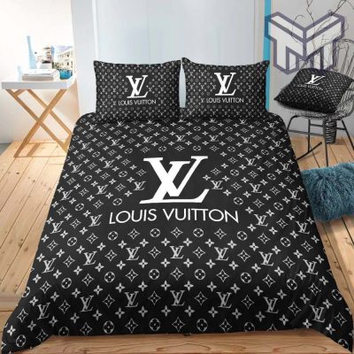 Louis Vuitton Bedding Set-Louis Vuitton Black Bedding Set-Home Decor