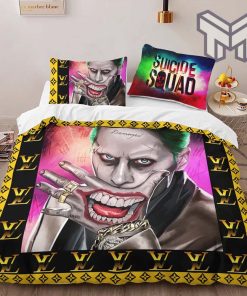 Louis Vuitton Bedding Set, Louis Vuitton Joker Suicide Squad Bedding Set, Bedspread, Duvet Cover Set