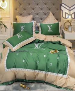 Louis Vuitton Bedding Set-Louis Vuitton Light Green Luxury Bedding Set-Duvet Cover Home Decor