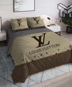 Louis Vuitton Bedding Set-Louis Vuitton Light Grey Bedding Set- Home Decor