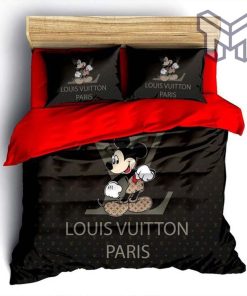 Louis Vuitton Bedding Set, Louis Vuitton Mickey Mouse Bedding Set Bedspread, Duvet Cover Set