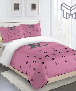 Louis Vuitton Bedding Set, Louis Vuitton Pink Bedroom Sets, Luxury Brand Limited Premium Fashion Bedding Set Home Decor