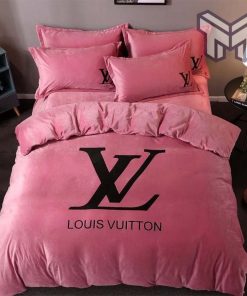 Louis Vuitton Bedding Set, Louis Vuitton Pinky Bedding Set, Bedspread, Duvet Cover Set, Home Decor