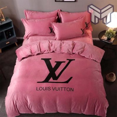 Louis Vuitton Bedding Set, Louis Vuitton Pinky Bedding Set, Bedspread, Duvet Cover Set, Home Decor