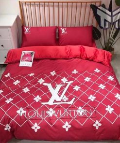 Louis Vuitton Bedding Set, Louis Vuitton Red Bedding Set, Duvet Cover Home Decor