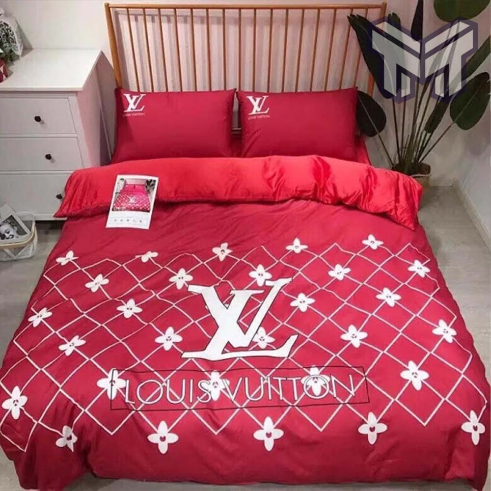 Louis Vuitton Bedding Set, Louis Vuitton Red Bedding Set, Duvet Cover Home  Decor - Muranotex Store