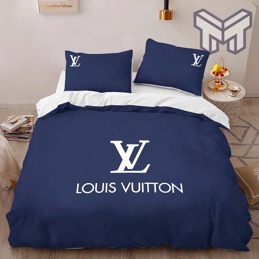 lovely blue louis vuitton bed sheet
