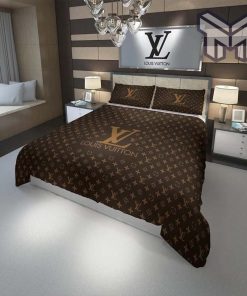 Louis Vuitton Bedding Set,Louis Vuitton Brown Bedding Set, Bedspread, Duvet Cover Set Home Decor