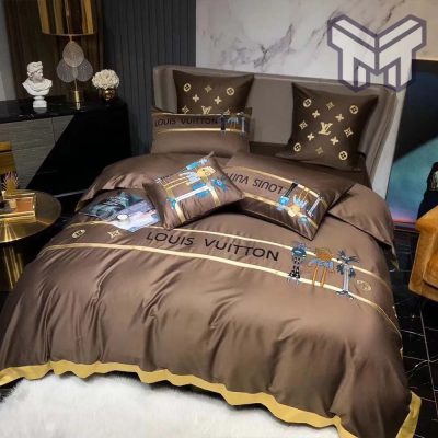 Louis Vuitton Bedding Set,Louis Vuitton Brown Bedding Set, Duvet Cover Home Decor