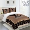 Louis Vuitton Bedding Set,Louis Vuitton Brown Fashion Logo Limited Luxury Brand Bedding Set Duver Cover Home Decor