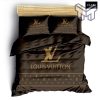 Louis Vuitton Bedding Set,Louis Vuitton Brown Fashion Logo Luxury Brand Premium Bedding Set Home Decor