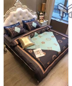 Louis Vuitton Bedding Set,Louis Vuitton Brown Fashion Luxury Brand Bedding Set, Home Decor