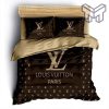 Louis Vuitton Bedding Set,Louis Vuitton Brown Luxury Brand Bedding Set Duvet Cover Bedspread Home Decor