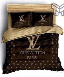 Louis Vuitton Bedding Set,Louis Vuitton Brown Luxury Brand Bedding Set Duvet Cover Bedspread Home Decor