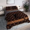 Louis Vuitton Bedding Set,Louis Vuitton Brown Luxury Brand High End Premium Bedding Set Home Decor