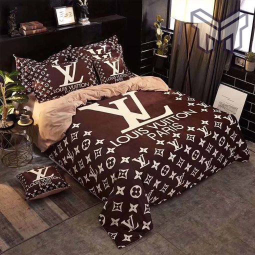 Louis Vuitton Bedding Set,Louis Vuitton Brown White Bedding Set, Home Decor