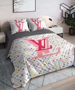 Louis Vuitton Bedding Set,Louis Vuitton Colorful Bed Set,Bedspread Home Decor