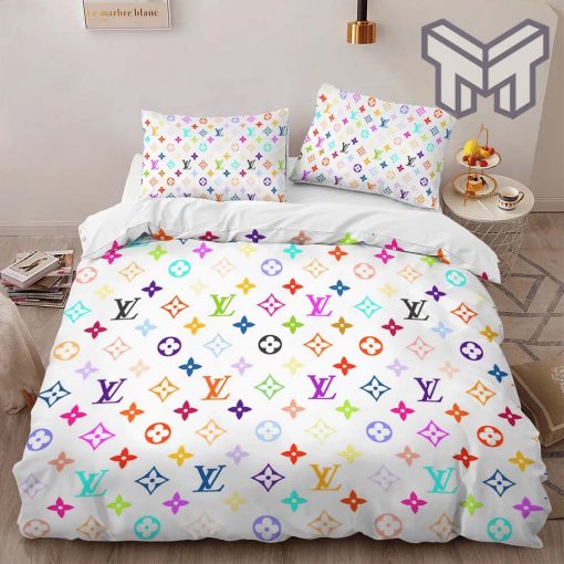 Louis Vuitton Bedding Set,Louis Vuitton Colorful Bedding Set, Bedspread, Duvet Cover Set Home Decor