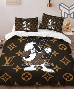 Louis Vuitton Bedding Set,Louis Vuitton Dabbing Snoopy Bedding Set, Bedspread, Duvet Cover Set Home Decor