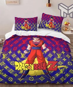 Louis Vuitton Bedding Set,Louis Vuitton Dragon Ball Bedding Set, Bedspread, Duvet Cover Set Home Decor