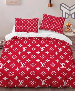 Louis Vuitton Bedding Set,Louis Vuitton Red Bedding Set, Louis Vuitton Comforter Sets,Home Decor