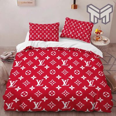 Louis Vuitton Bedding Set,Louis Vuitton Red Bedding Set, Louis Vuitton Comforter Sets,Home Decor