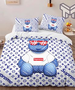 Louis Vuitton Bedding Set,Louis Vuitton LV Bear Supreme Bedding Set, Bedspread, Duvet Cover Set Home Decor