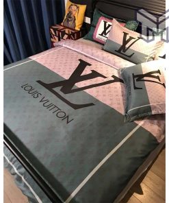 Louis Vuitton Bedding Set,Louis Vuitton Pink Grey Luxury Bedding Set, Duvet Cover Home Decor