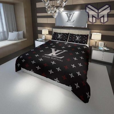 Louis Vuitton Black Bedding Set,Bed Sets, Bedroom Sets, Comforter Sets, Duvet Cover, Bedspread Home Decor