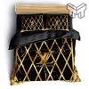 Louis Vuitton Bedding Set,Louis Vuitton Golden Black Bedding Set, Bedspread, Duvet Cover Set