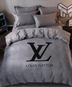 Louis Vuitton Bedding Set,Louis Vuitton Grey Brand Bedding Set, Bedspread, Duvet Cover Set Home Decor