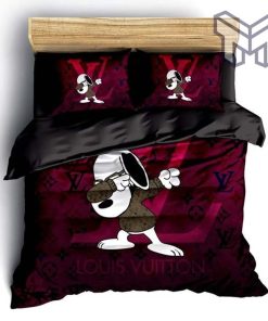 Louis Vuitton Snoopy Luxury Brand Fashion Bedding Set Bedspread Duvet Cover Set