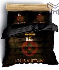 Louis Vuitton Snoopy Luxury Brand Fashion Premium Bedding Set Bedspread Duvet Cover Set