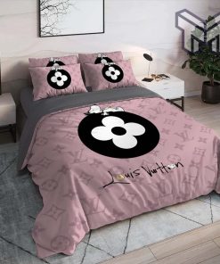 Louis Vuitton Snoopy Pinky Luxury Brand High End Premium Bedding Set Home Decor