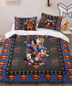 Louis Vuitton Superman Logo Edition Luxury Brand High-End Bedding Set LV Home Decor