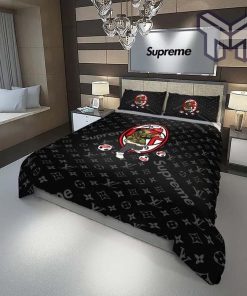 Louis Vuitton Supreme AC Milan FC Luxury Brand Bedding Set Duvet Cover Bedspread Home Decor