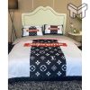 Louis Vuitton Supreme Black White Fashion Luxury Brand Bedding Set Home Decor