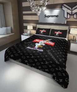 Louis Vuitton Supreme Bugs Bunny Luxury Brand Bedding Set Duvet Cover Bedspread Home Decor