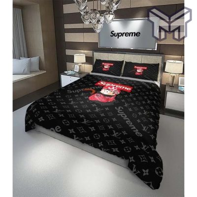 Louis Vuitton Supreme Dragon Ball Luxury Brand High-End Bedding Set LV Home Decor