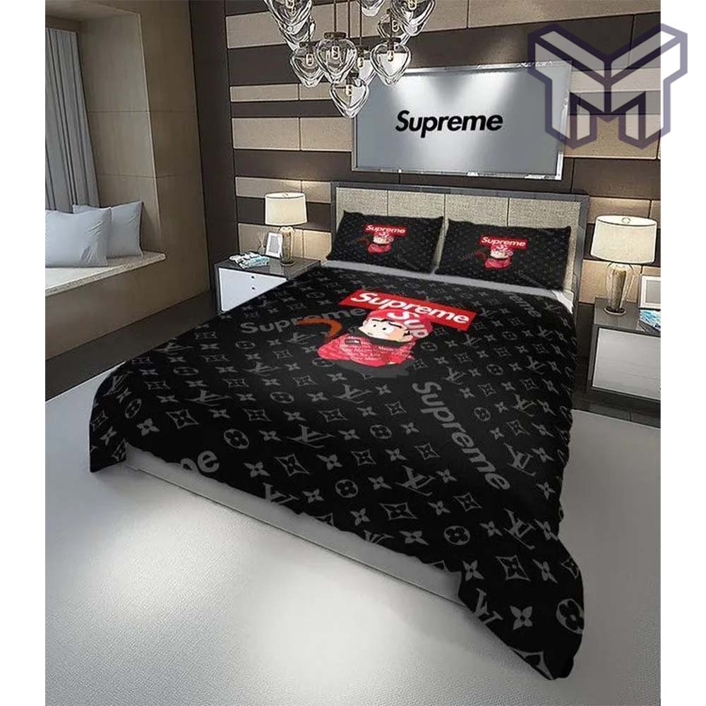 SALE] Louis Vuitton Supreme Luxury Goku Vegeta Dragonball French Fashion Bedding  Sets Duvet Cover Bedroom Sets