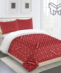 Louis Vuitton Supreme Fashion Logo Luxury Limited Edition Brand Bedding Set Home Decor